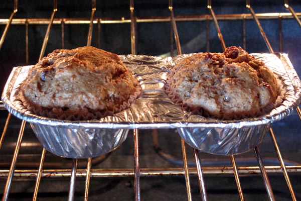 Bran muffins baking