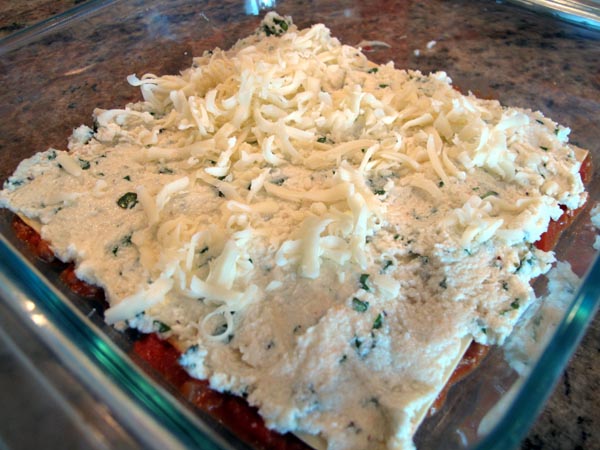 Lasagna sprinkle cheese