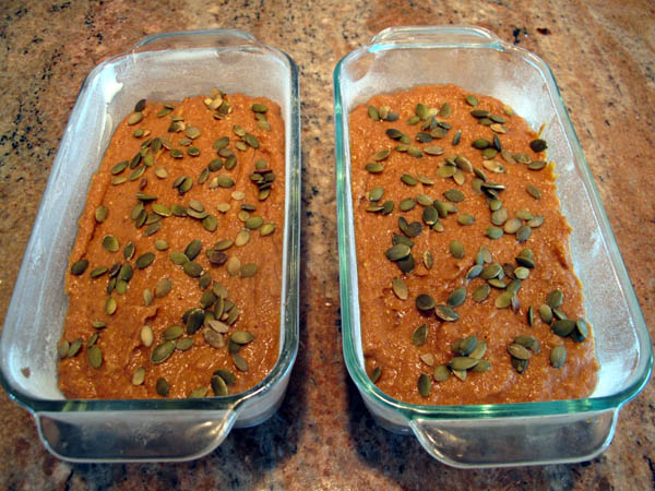 Pumpkin bread batter pans