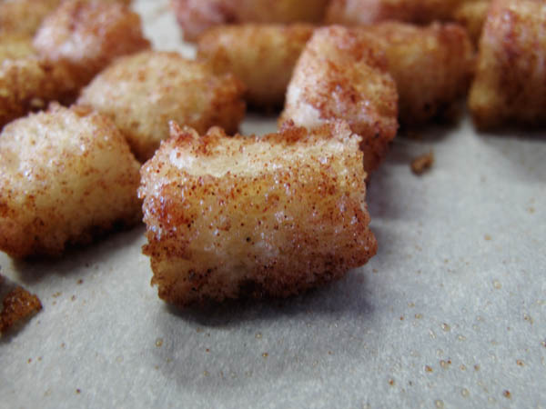 Butternut squash soup croutons
