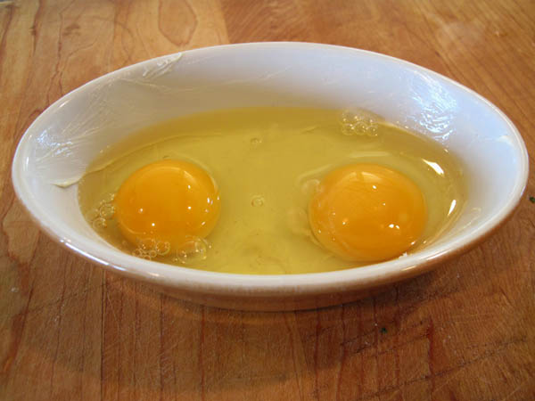 Baked eggs in dish