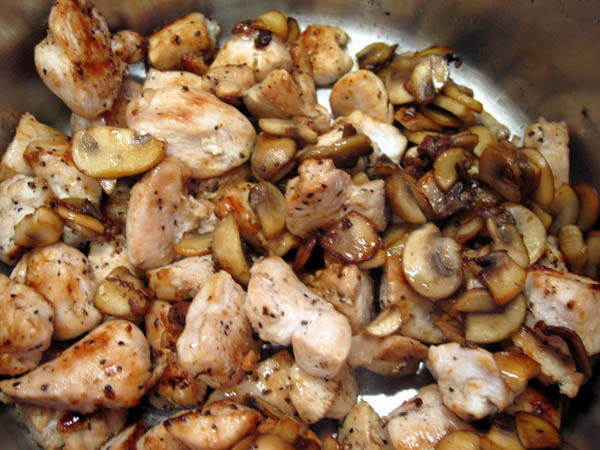 Vol au Vent sauteed chicken mushrooms