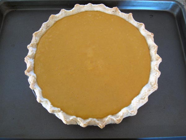Pumpkin pie filled