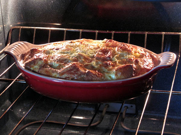 Overnight Cheddar Omelet Baking