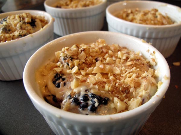 Blackberry walnut cake batter