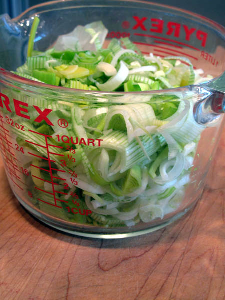Leek potato soup chopped leeks