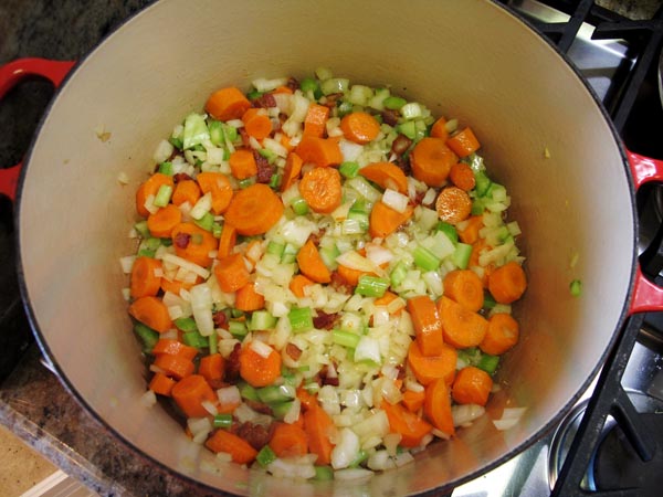 Tuscan Bean Soup Veggies
