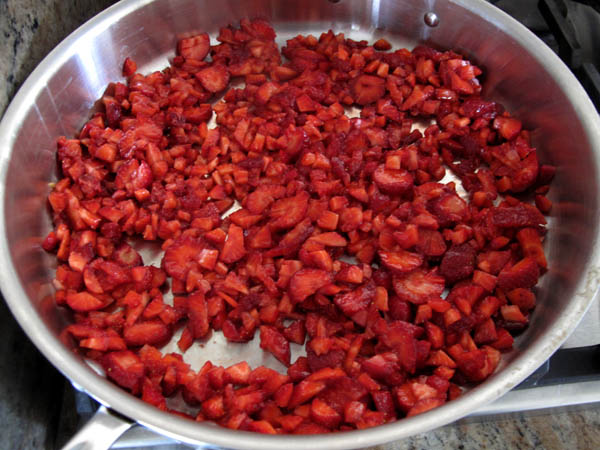 Strawberry jam berries cut