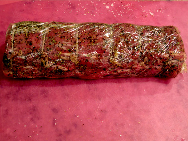 Beef tenderloin wrapped