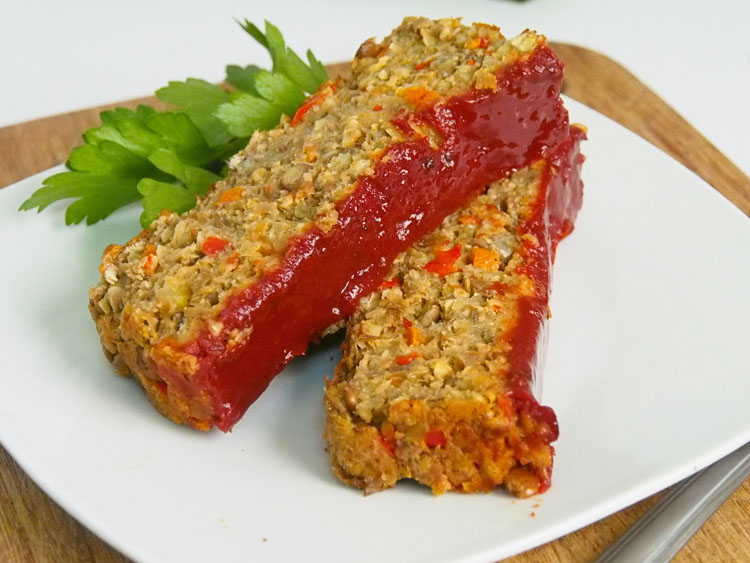 Best Meatless Meatloaf slice