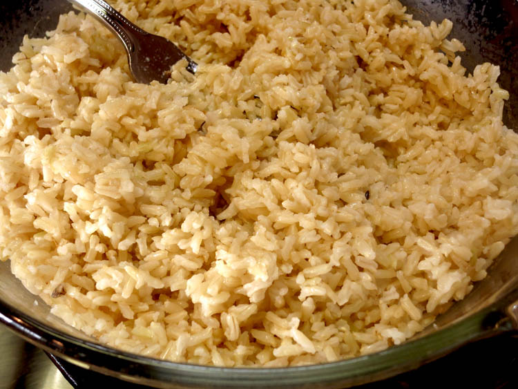 Brown rice cooked