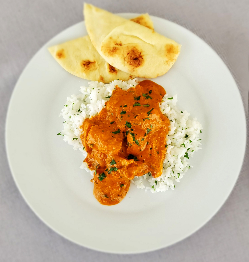 Murgh Makhani Indian Butter Chicken plated