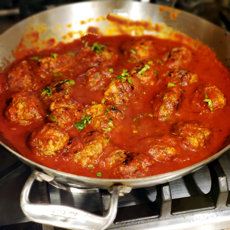 Drop Meatballs in Marinara Sauce