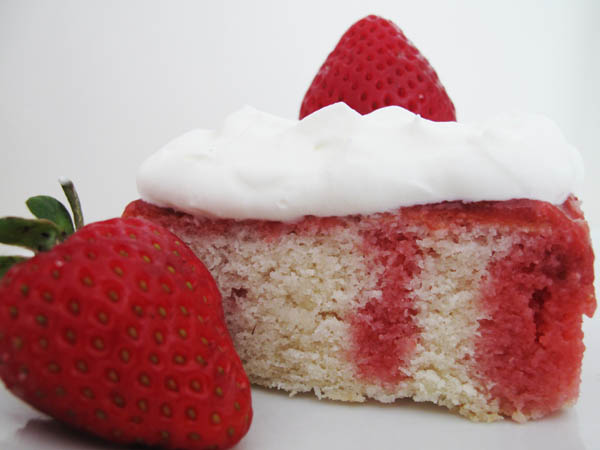 Strawberry poke cake