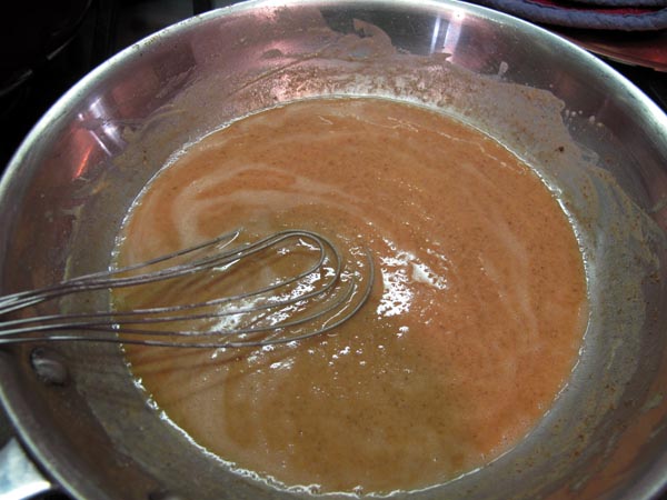Butter flour roux peanut color