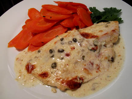 Fish mustard cream sauce