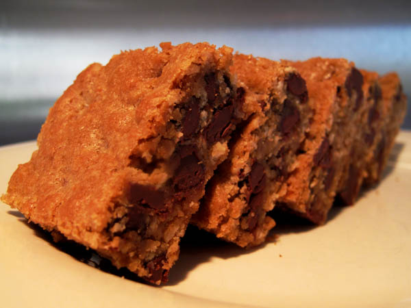 Choc chip oatmeal brownie