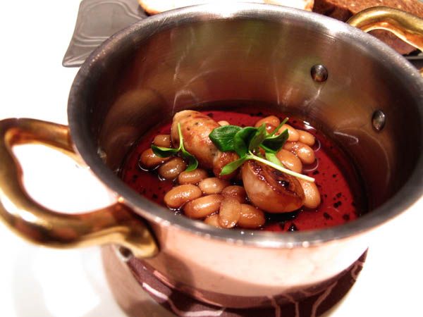 Arola sausage of duck liver and sweetbreads