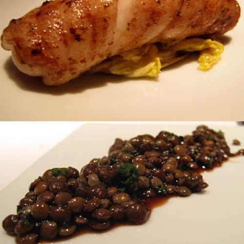 Skate and lentils