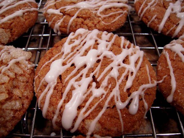 Molasses spice cookies iced