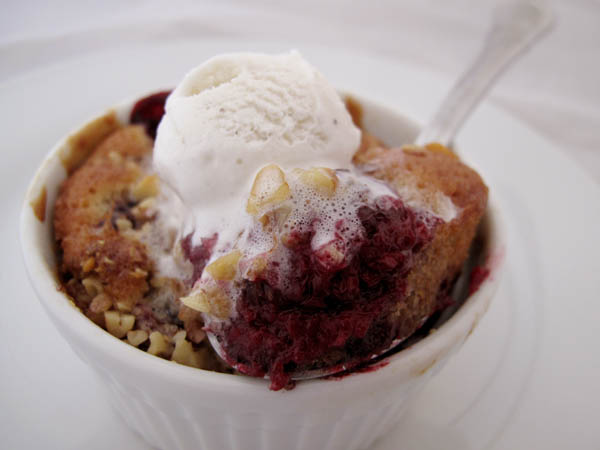 Blackberry Walnut Cake ala Mode
