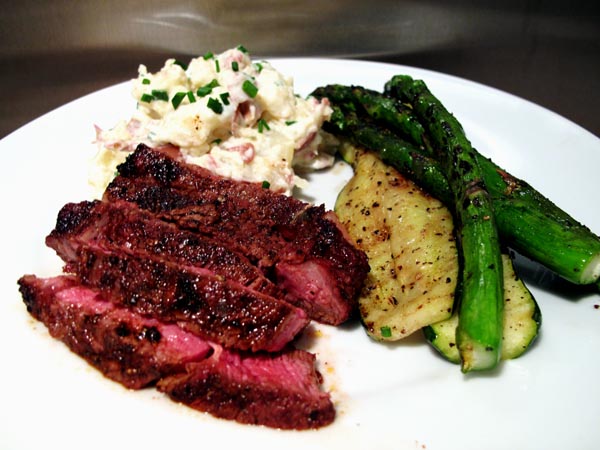 Coffe rub rib steak plate