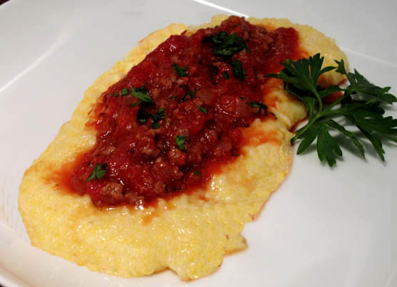 Polenta with Bolognese