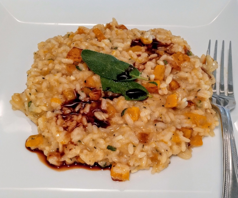 Butternut Squash Risotto Balsamic Drizzle