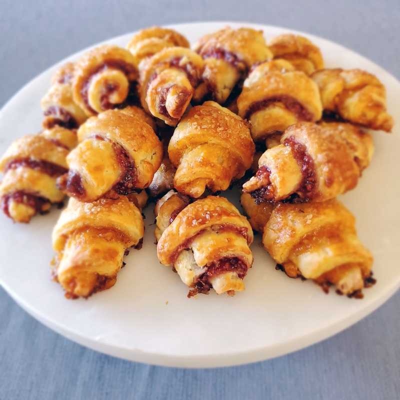 Perfect Jam-Filled Rugelach crescents plate