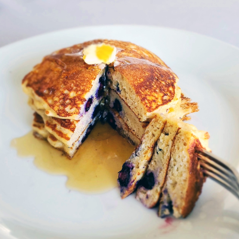 Best Blueberry Whole Oat Buttermilk Pancakes