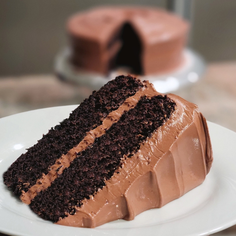 Reduced Sugar Dark Chocolate Layer Bittersweet Swiss Meringue Buttercream