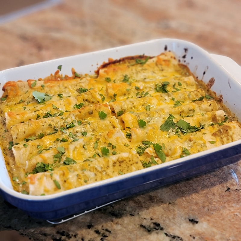 Quick Easy Green Chicken Enchiladas Verdes